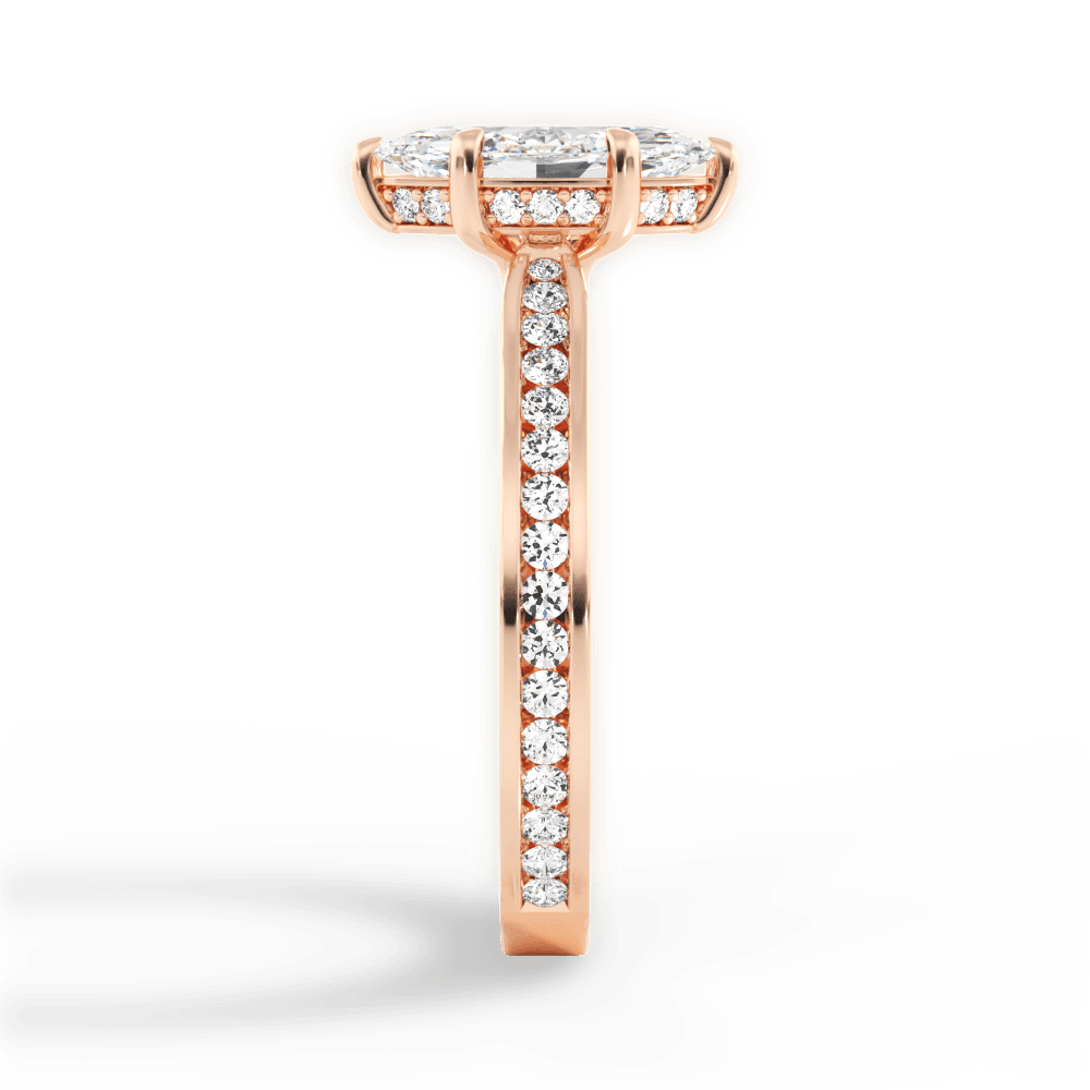Katelyn Marquise Cut Lab Grown Diamond 18Kt Rose Gold Engagement Ring - View 3