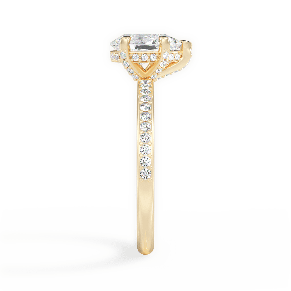Janice Pear Cut Lab Grown Diamond 18Kt Yellow Gold Engagement Ring - View 3