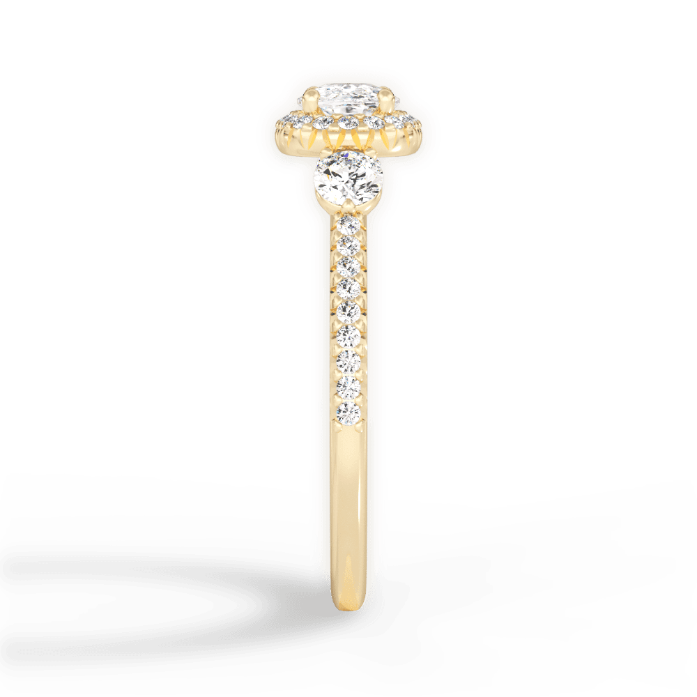 Kara Cushion Cut Lab Grown Diamond 18Kt Yellow Gold Engagement Ring - View 2