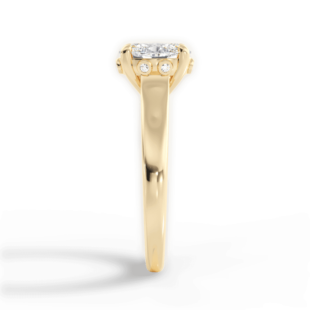 Carol Oval Cut Lab Grown Diamond 18Kt Yellow Gold Engagement Ring - View 3