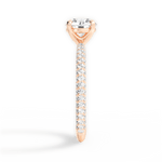 Kristen Round Cut Lab Grown Diamond 18Kt Rose Gold Engagement Ring - View 2