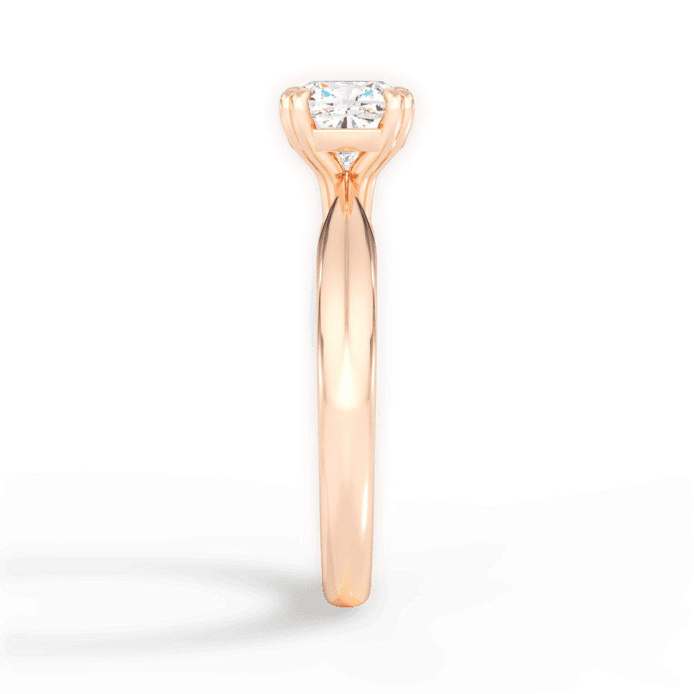 Claudia Cushion Cut Lab Grown Diamond 18Kt Rose Gold Engagement Ring - View 3