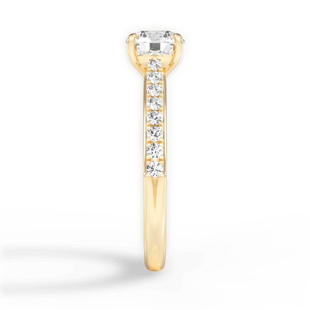 Elizabeth Round Cut Lab Grown Diamond 18Kt Yellow Gold Engagement Ring - View 2