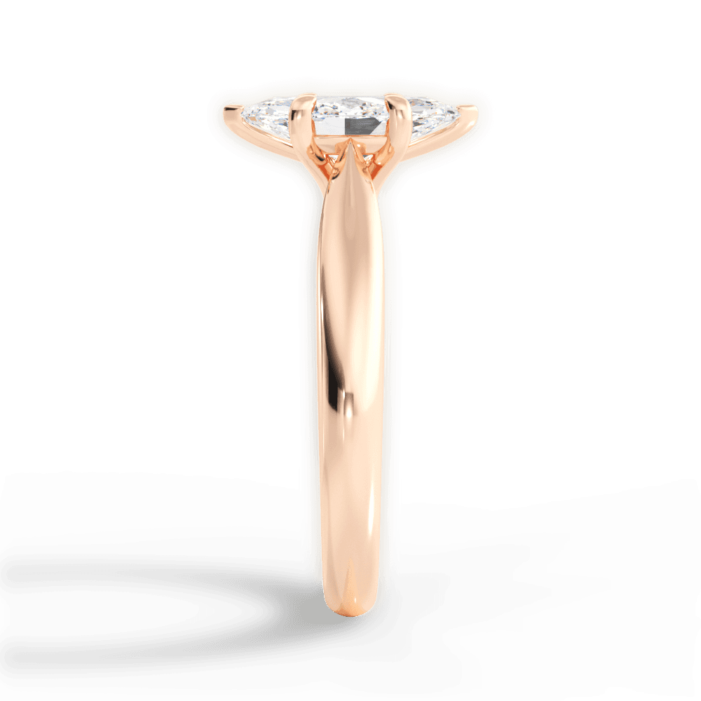 Colleen Marquise Cut Lab Grown Diamond 18Kt Rose Gold Engagement Ring - View 2