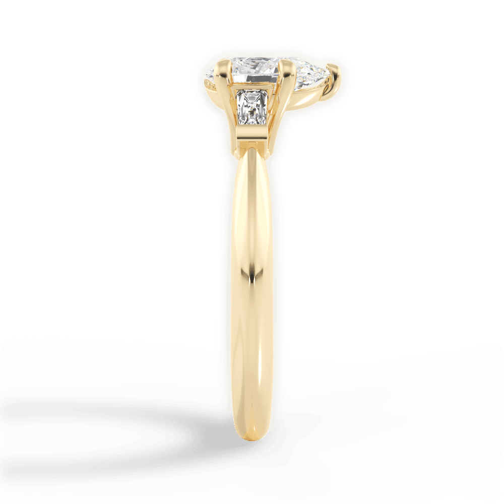 Emily Pear Cut Lab Grown Diamond 18Kt Yellow Gold Engagement Ring - View 4