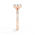 Janice Oval Cut Lab Grown Diamond 18Kt Rose Gold Engagement Ring - View 3