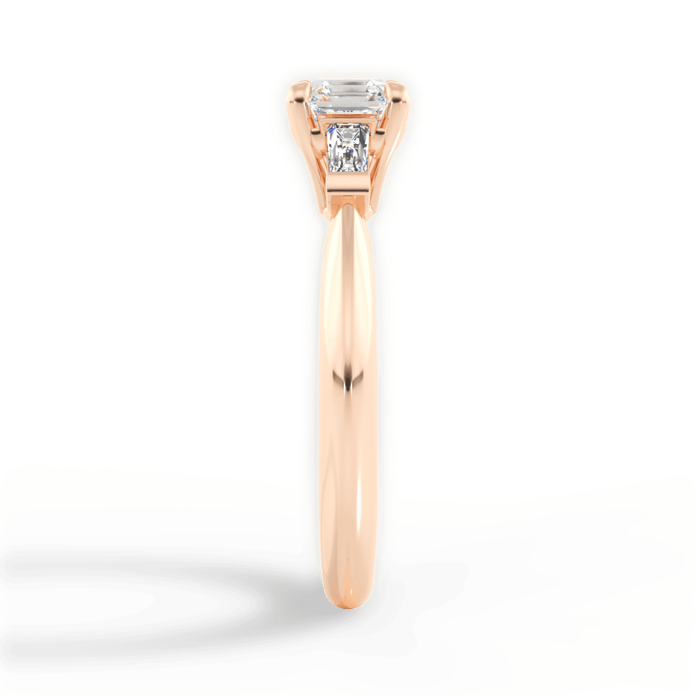 Emily Asscher Cut Lab Grown Diamond 18Kt Rose Gold Engagement Ring - View 4