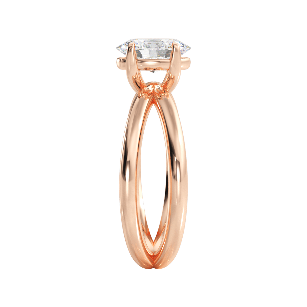 Ada Oval Cut Lab Grown Diamond 18Kt Rose Gold Engagement Ring - View 4