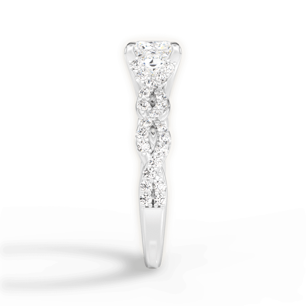 Justine Princess Cut Lab Grown Diamond Platinum Engagement Ring - View 4