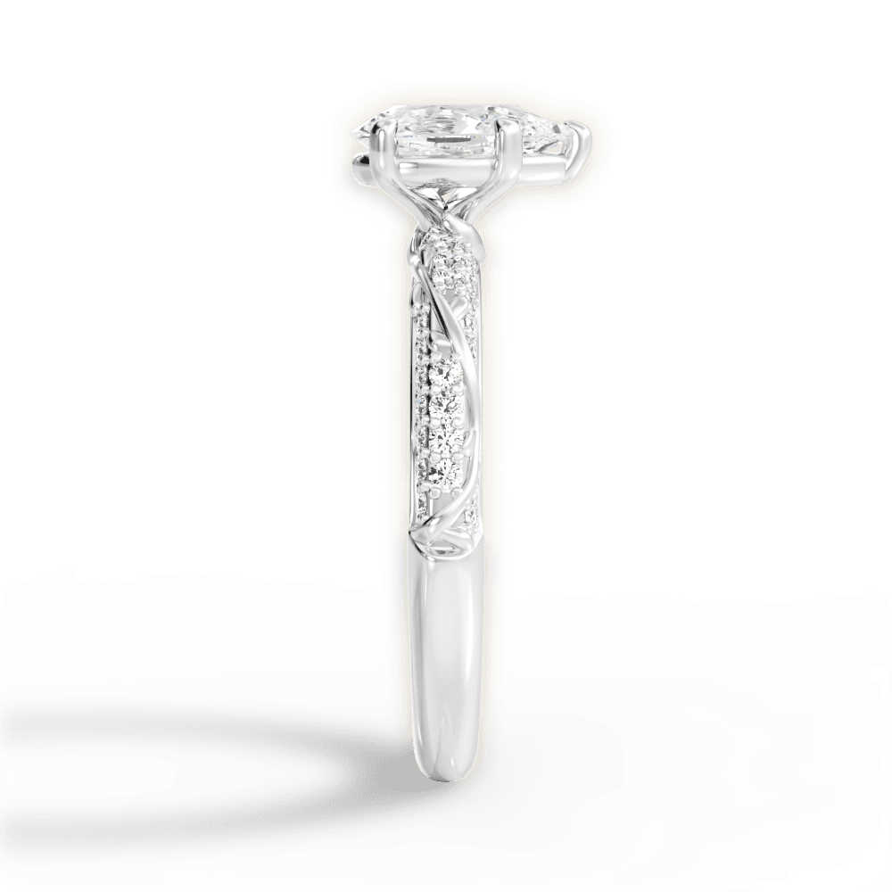 Gloria Pear Cut Lab Grown Diamond 18Kt White Gold Engagement Ring - View 2