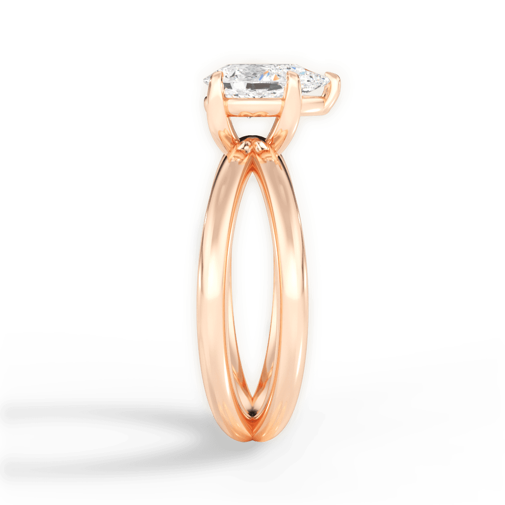 Ada Pear Cut Lab Grown Diamond 18Kt Rose Gold Engagement Ring - View 4