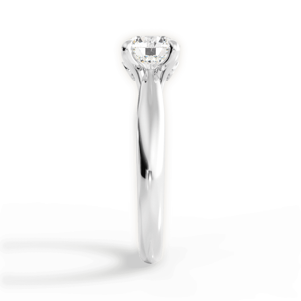 Beverly Round Cut Lab Grown Diamond 18Kt White Gold Engagement Ring - View 3