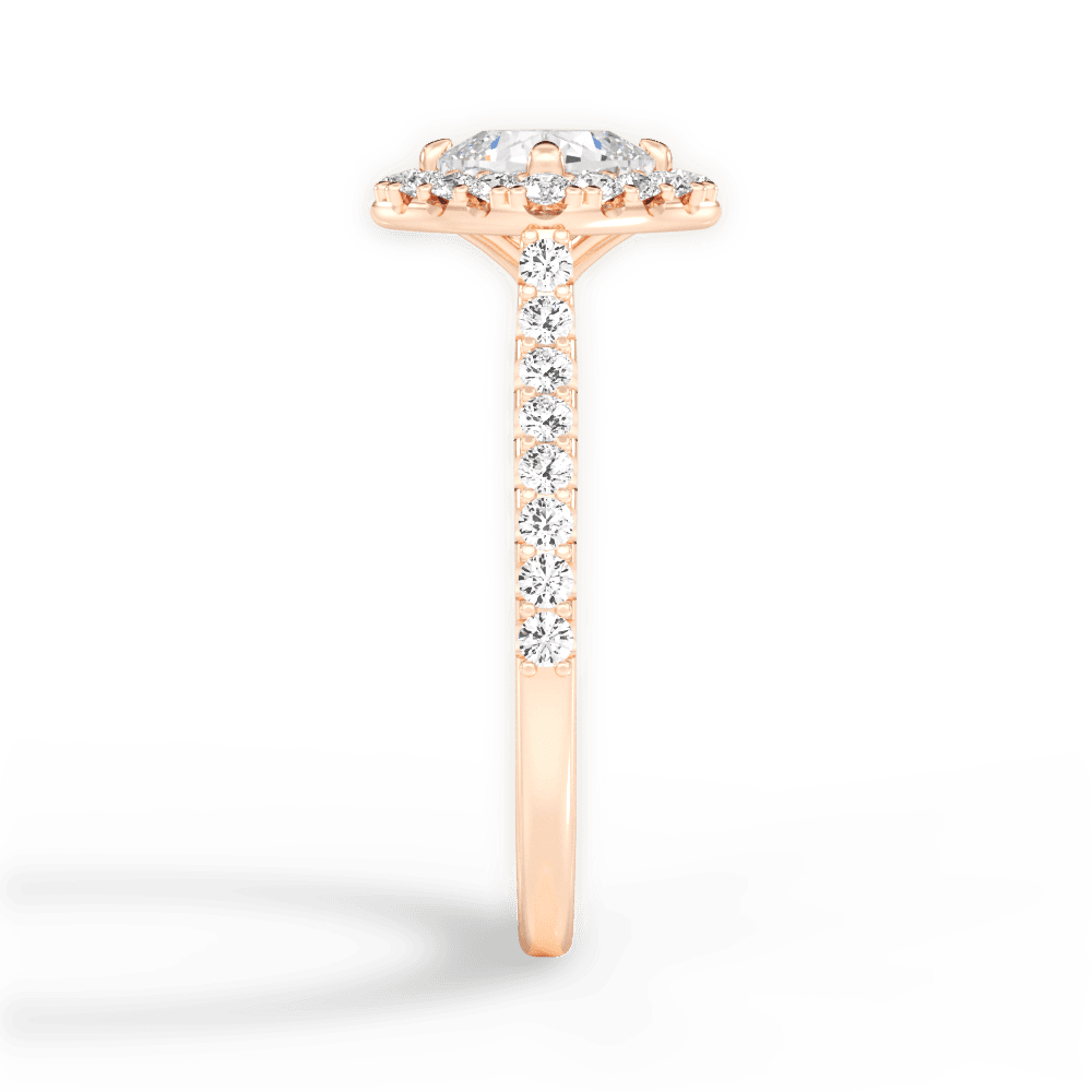 Jackie Cushion Cut Lab Grown Diamond 18Kt Rose Gold Engagement Ring - View 3