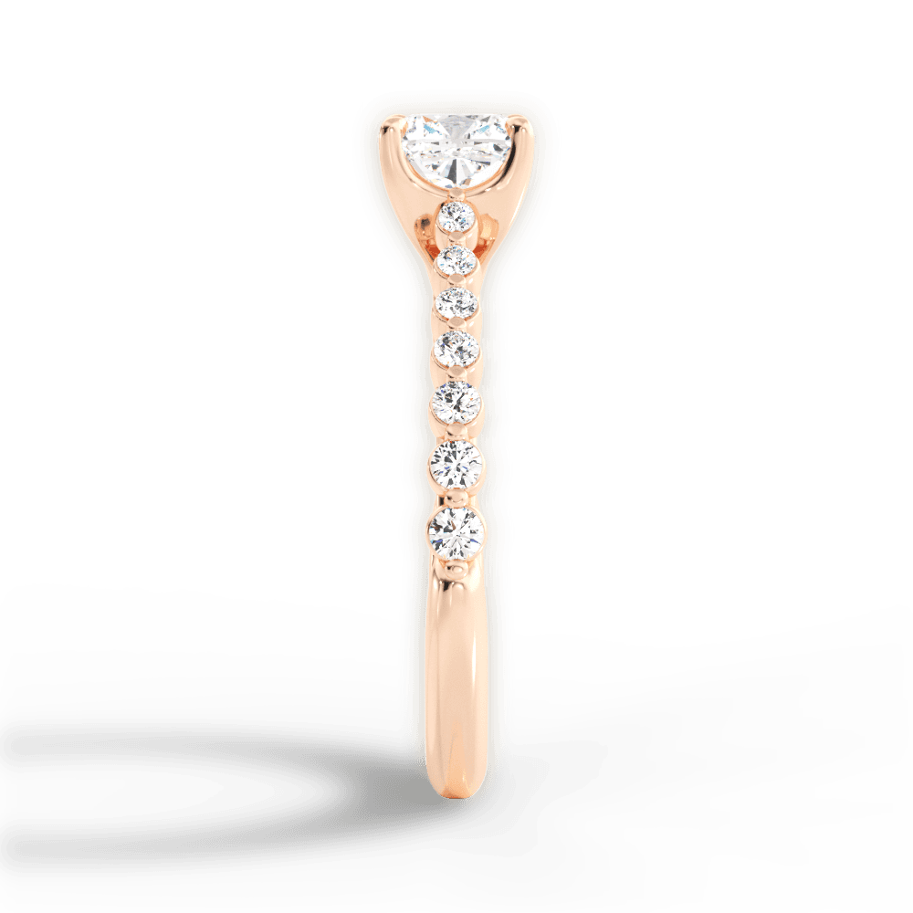 Dana Cushion Cut Lab Grown Diamond 18Kt Rose Gold Engagement Ring - View 2