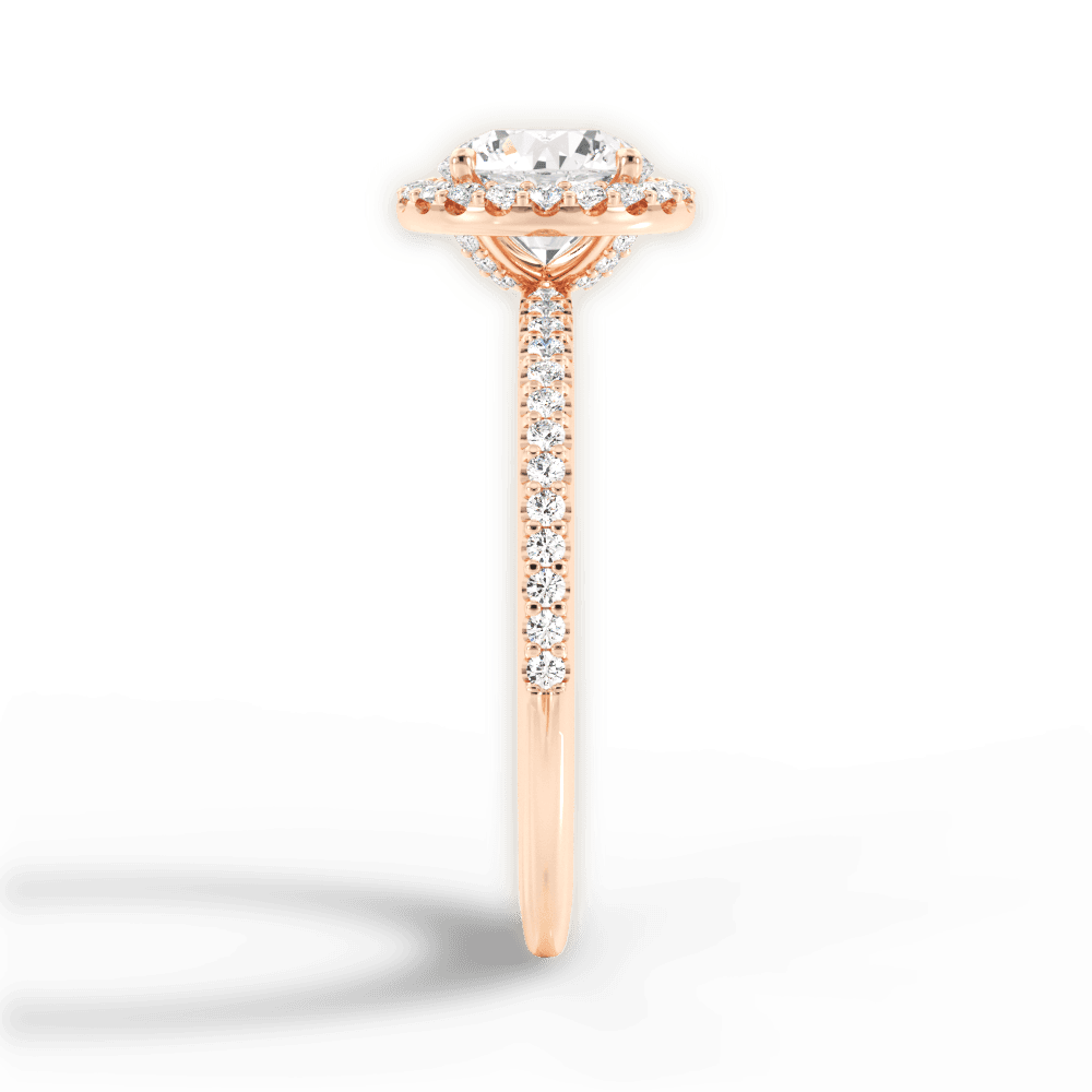 Joanne Round Cut Lab Grown Diamond 18Kt Rose Gold Engagement Ring - View 4