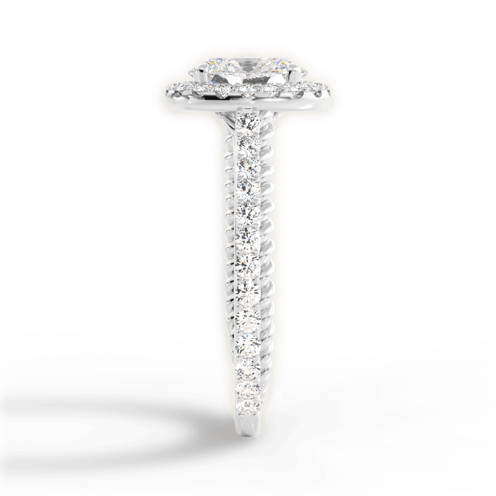 Kim Oval Cut Lab Grown Diamond Platinum Engagement Ring - View 4