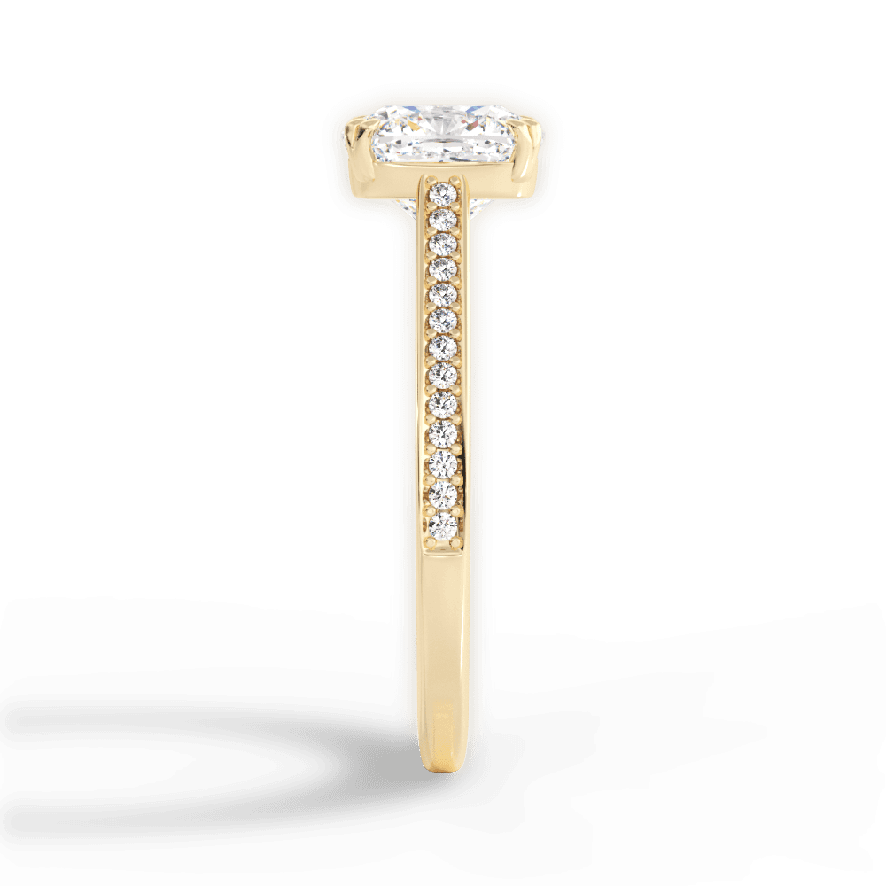 Denise Cushion Cut Lab Grown Diamond 18Kt Yellow Gold Engagement Ring - View 3