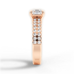 Kayla Asscher Cut Lab Grown Diamond 18Kt Rose Gold Engagement Ring - View 4