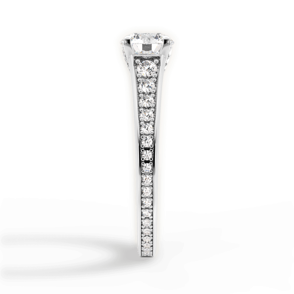 Leslie Round Cut Lab Grown Diamond 14Kt White Gold Engagement Ring - View 4