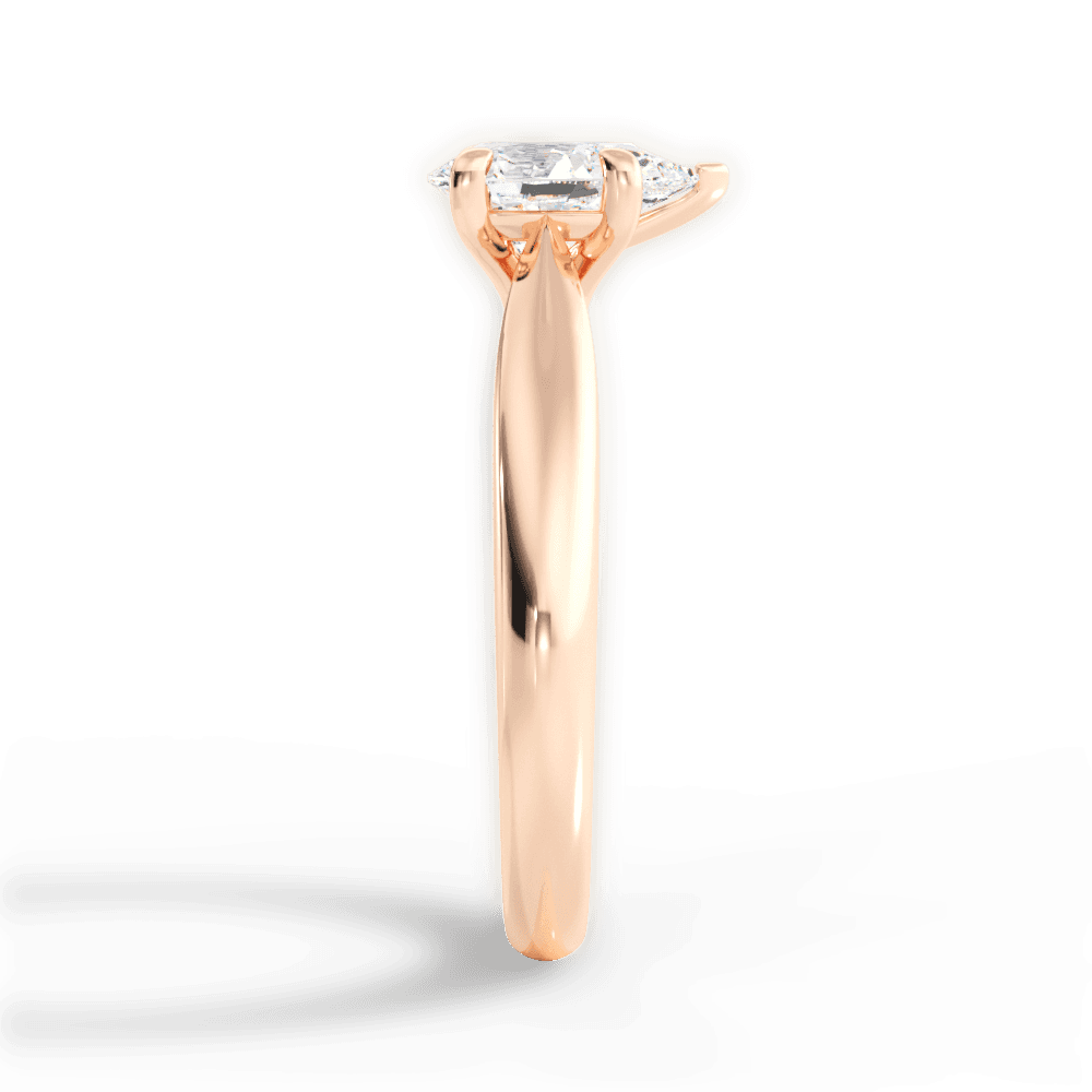 Colleen Pear Cut Lab Grown Diamond 18Kt Rose Gold Engagement Ring - View 4