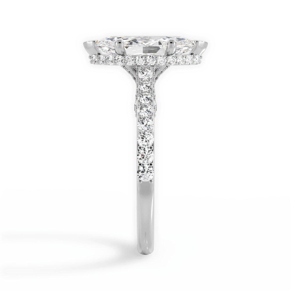 Laura Marquise Cut Lab Grown Diamond Platinum Engagement Ring - View 2
