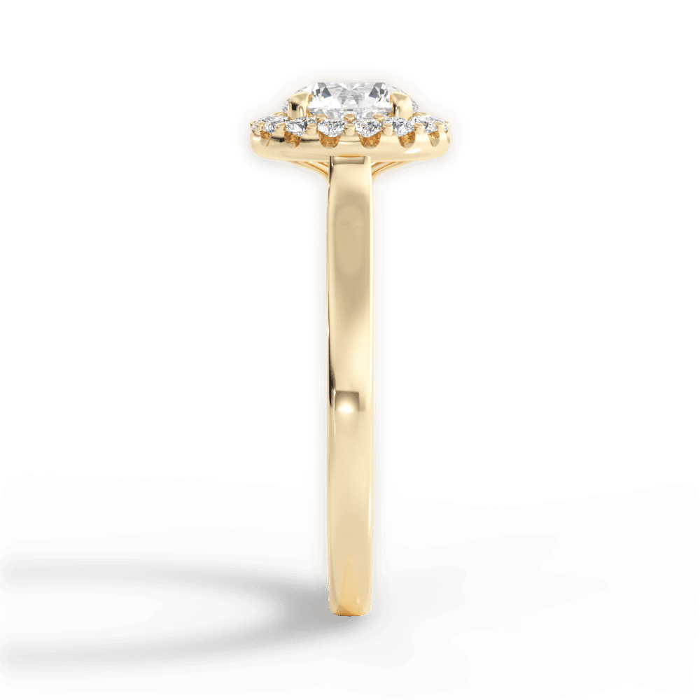 Fiona Round Cut Lab Grown Diamond 18Kt Yellow Gold Engagement Ring - View 3