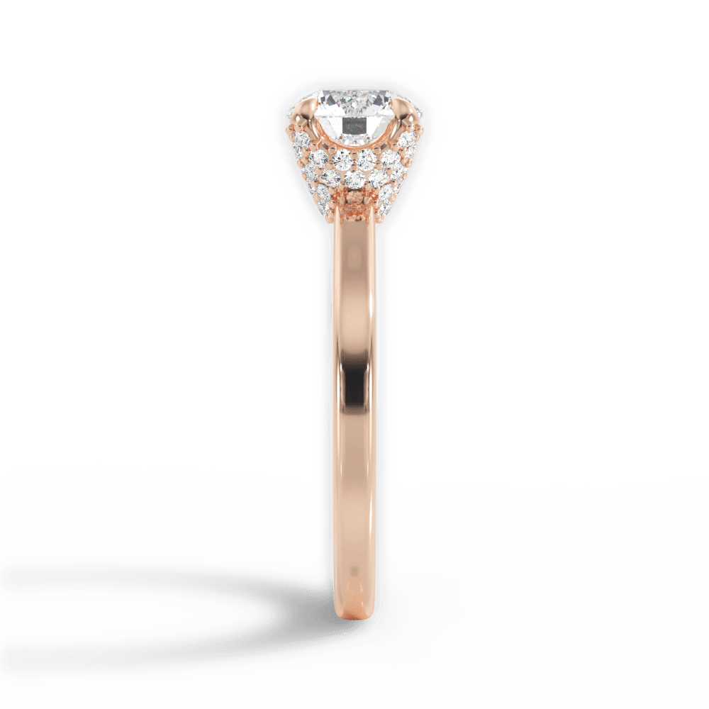 Gemma Round Cut Lab Grown Diamond 18Kt Rose Gold Engagement Ring - View 4