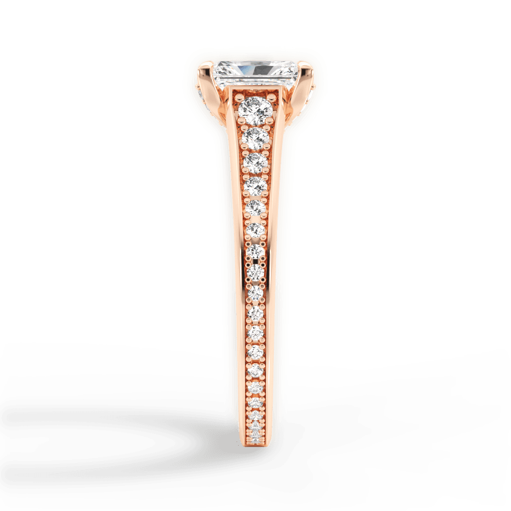Leslie Radiant Cut Lab Grown Diamond 18Kt Rose Gold Engagement Ring - View 3