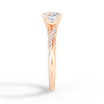 Charlotte Asscher Cut Lab Grown Diamond 18Kt Rose Gold Engagement Ring - View 2