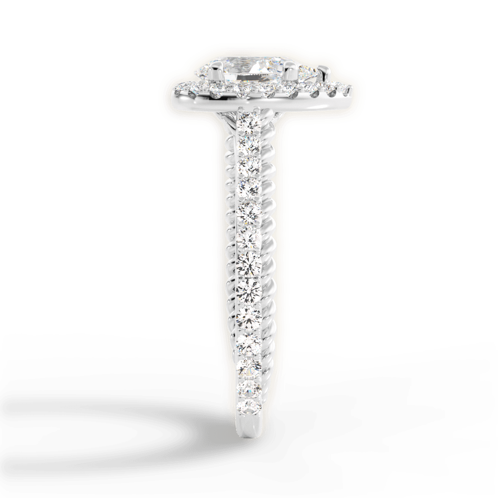 Kim Pear Cut Lab Grown Diamond Platinum Engagement Ring - View 4