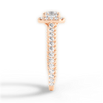 Kim Asscher Cut Lab Grown Diamond 18Kt Rose Gold Engagement Ring - View 4