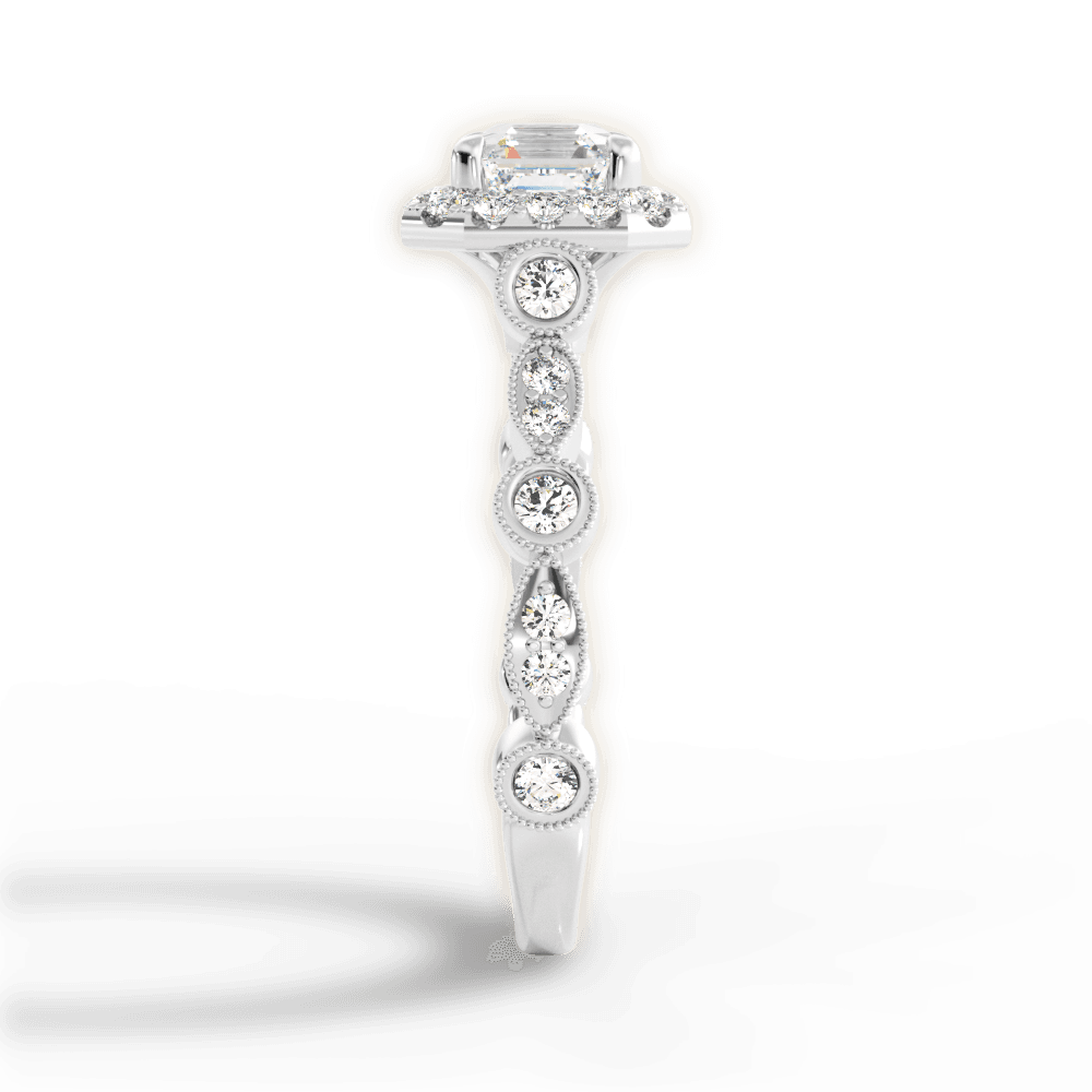 Irene Asscher Cut Lab Grown Diamond 14Kt White Gold Engagement Ring - View 2