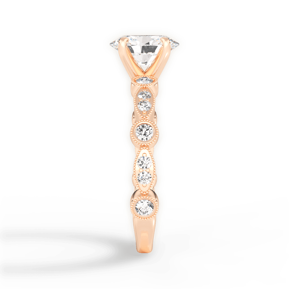 Edith Oval Cut Lab Grown Diamond 18Kt Rose Gold Engagement Ring - View 2