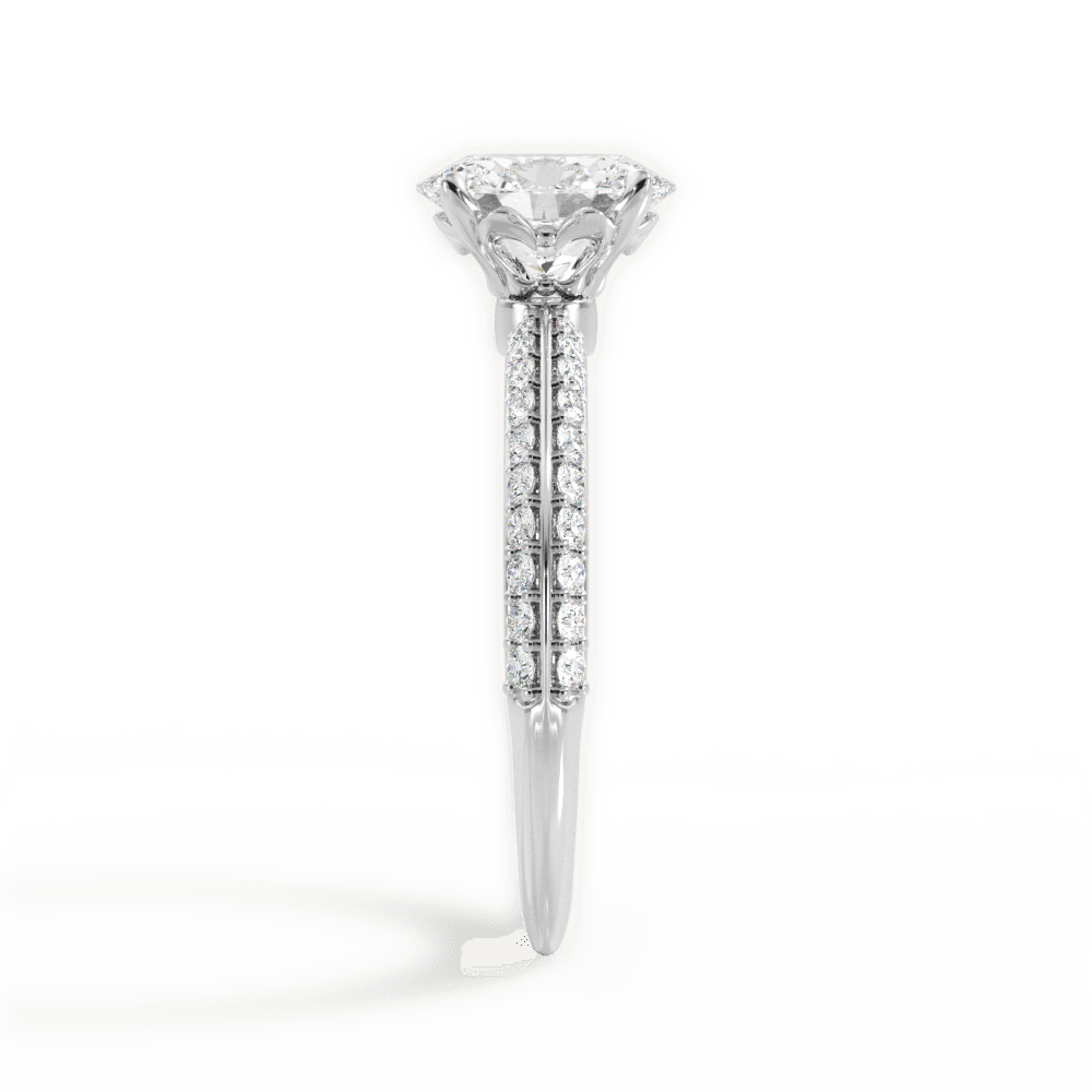 Gail Oval Cut Lab Grown Diamond Platinum Engagement Ring - View 2