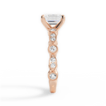 Edith Emerald Cut Lab Grown Diamond 18Kt Rose Gold Engagement Ring - View 2