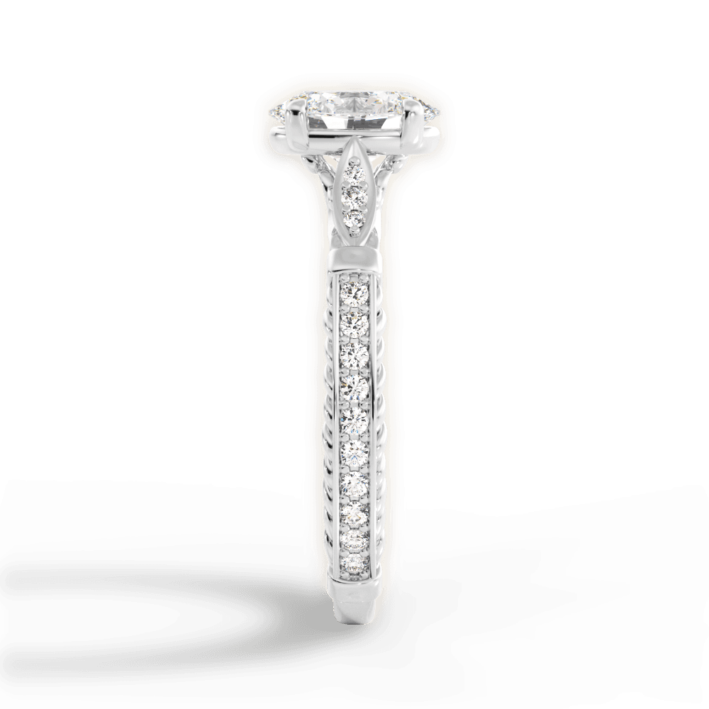 Gabriela Oval Cut Lab Grown Diamond Platinum Engagement Ring - View 3