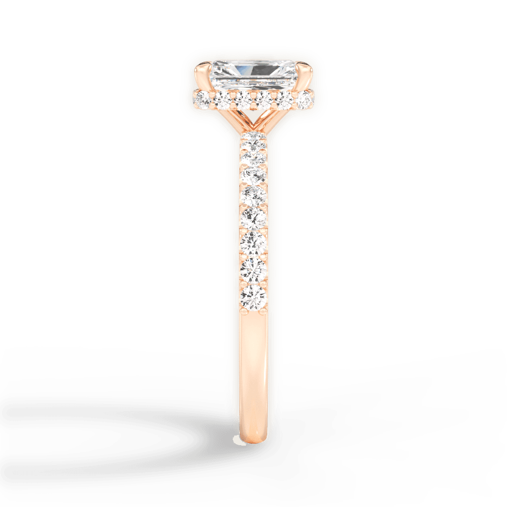 Isabella Radiant Cut Lab Grown Diamond 18Kt Rose Gold Engagement Ring - View 2