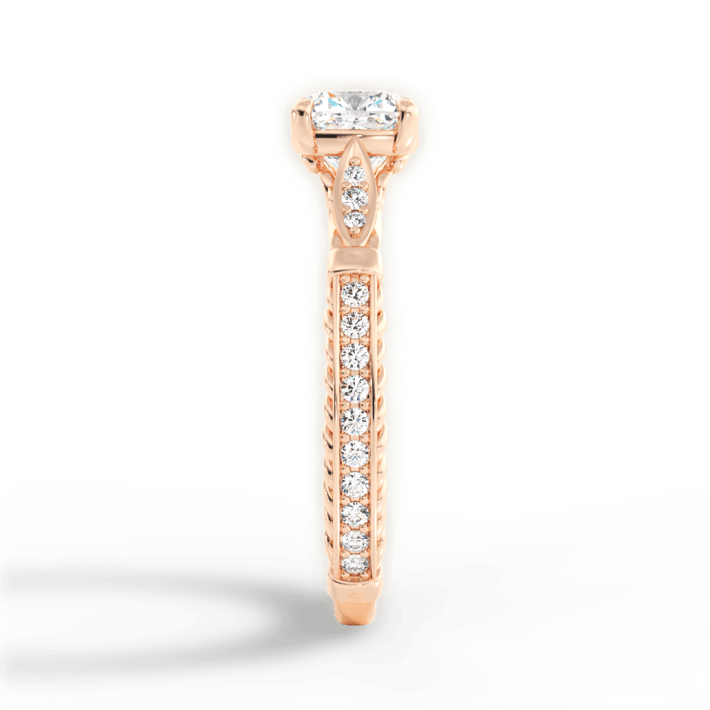 Gabriela Cushion Cut Lab Grown Diamond 18Kt Rose Gold Engagement Ring - View 3