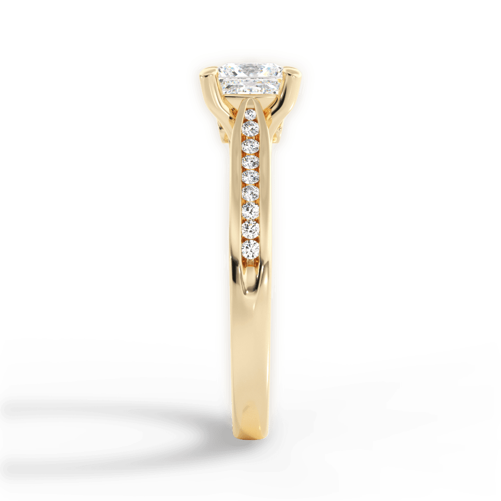 Elena Princess Cut Lab Grown Diamond 18Kt Yellow Gold Engagement Ring - View 4