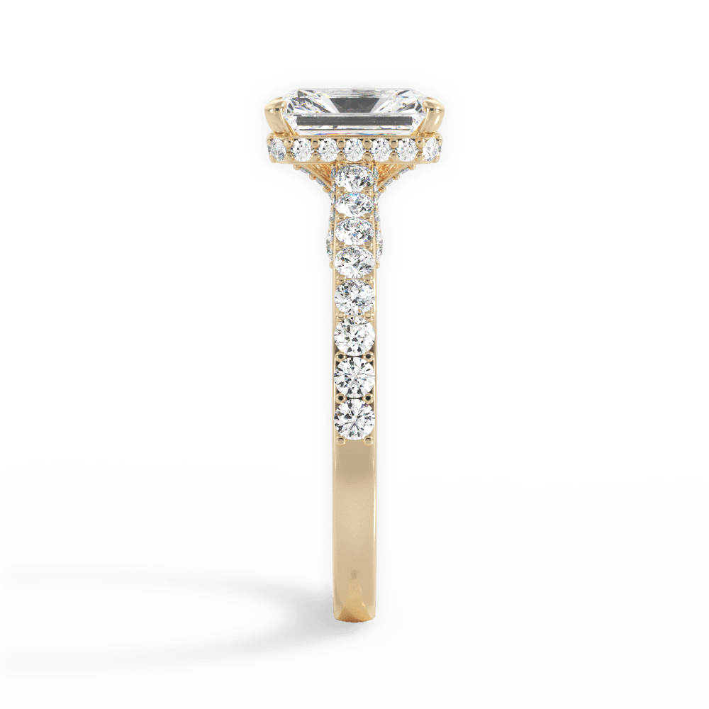 Laura Radiant Cut Lab Grown Diamond 18Kt Yellow Gold Engagement Ring - View 4