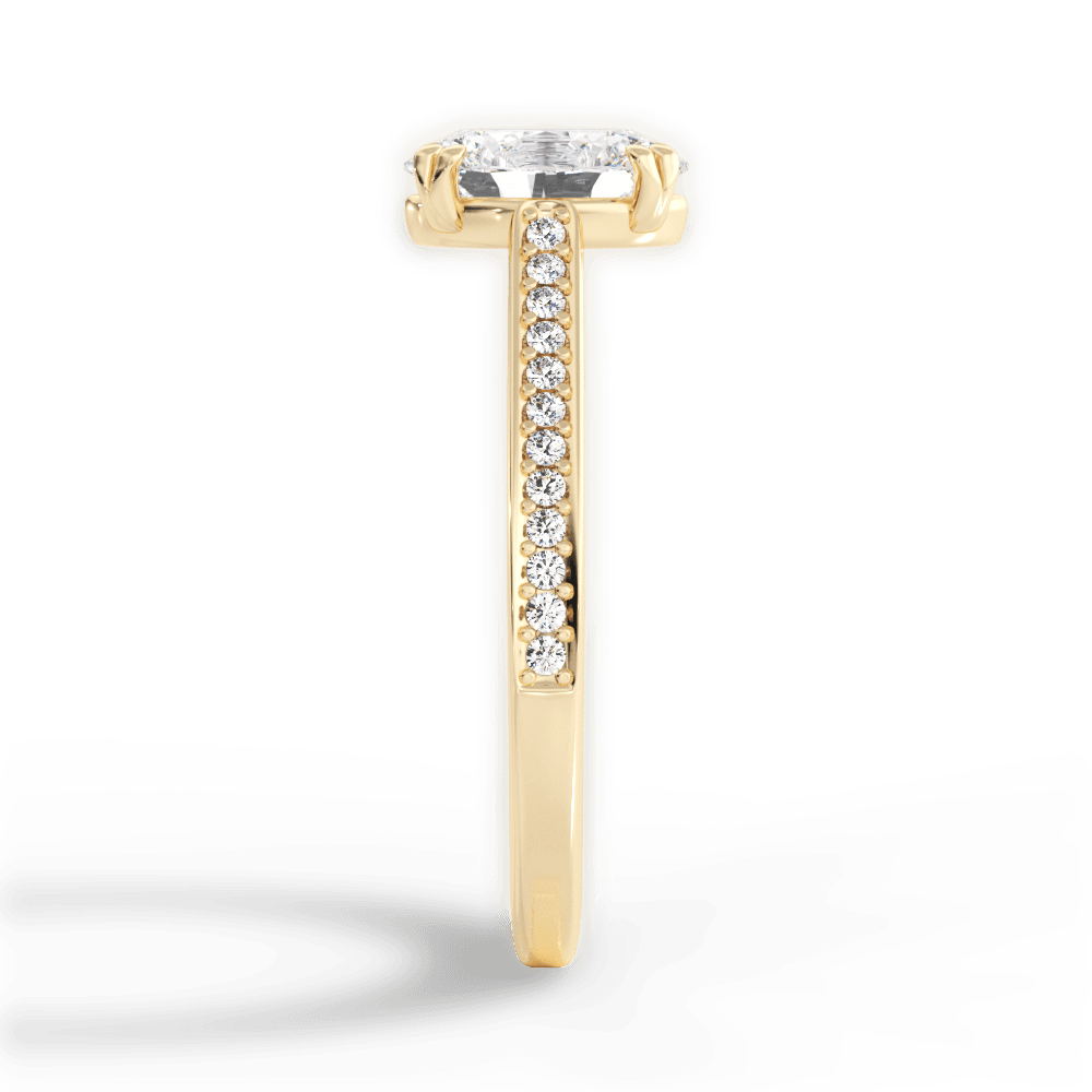 Denise Oval Cut Lab Grown Diamond 18Kt Yellow Gold Engagement Ring - View 2