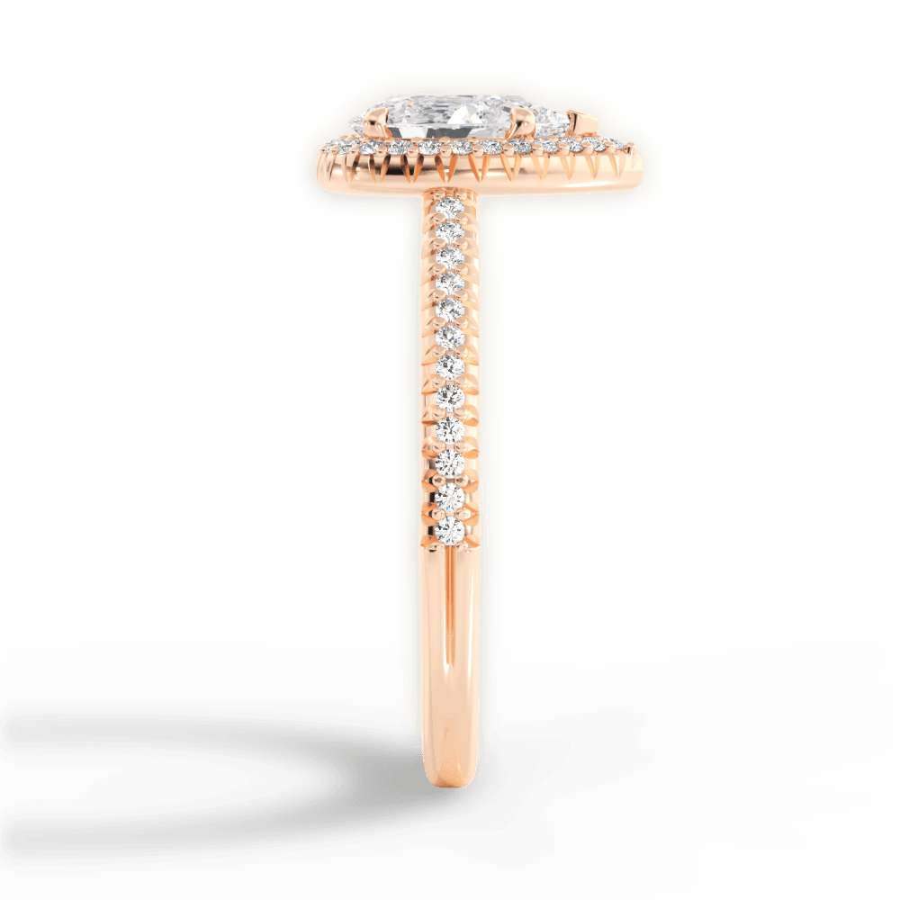 Jenny Pear Cut Lab Grown Diamond 18Kt Rose Gold Engagement Ring - View 2