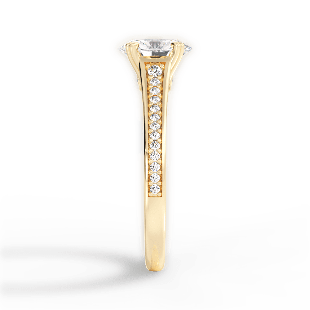 Delia Oval Cut Lab Grown Diamond 18Kt Yellow Gold Engagement Ring - View 3
