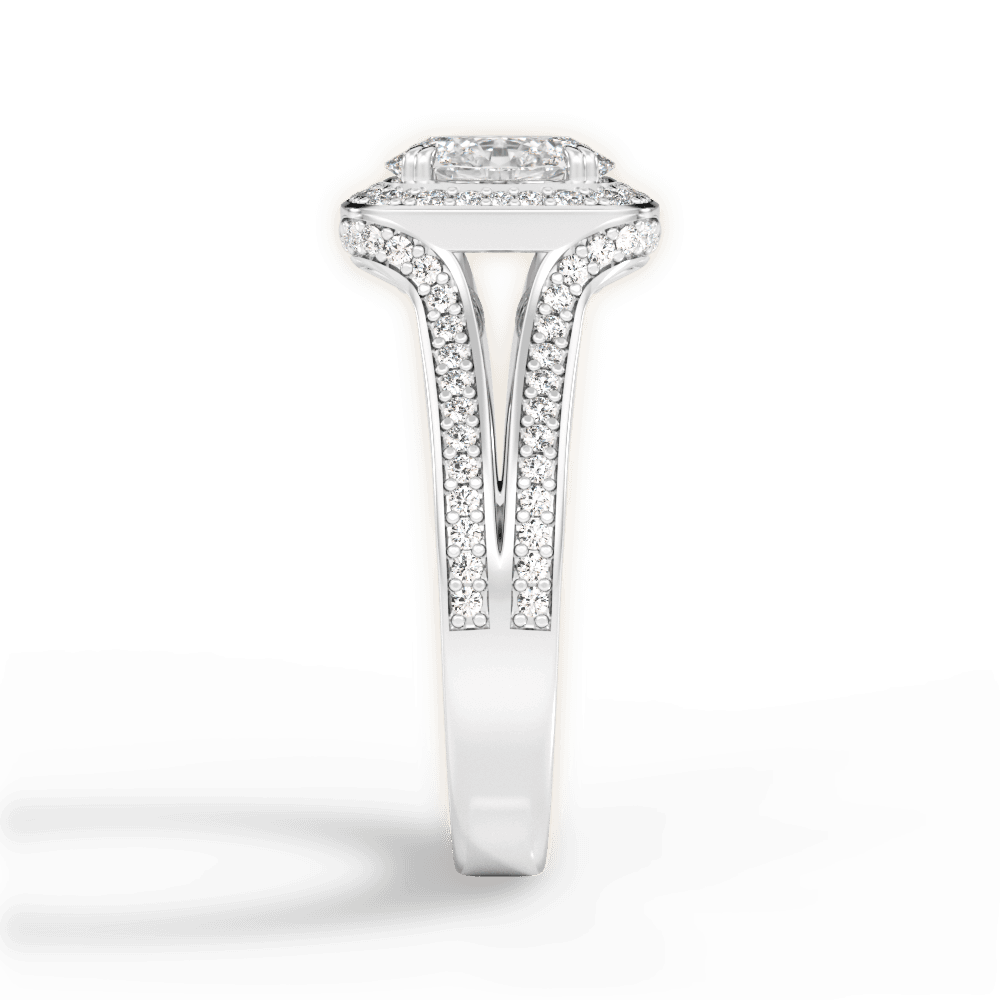 Mackenzie Oval Cut Lab Grown Diamond 18Kt White Gold Engagement Ring - View 4