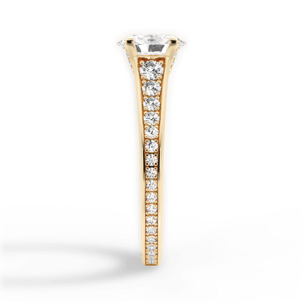 Leslie Oval Cut Lab Grown Diamond 18Kt Yellow Gold Engagement Ring - View 3