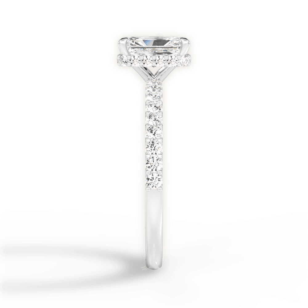 Isabella Radiant Cut Lab Grown Diamond Platinum Engagement Ring - View 4