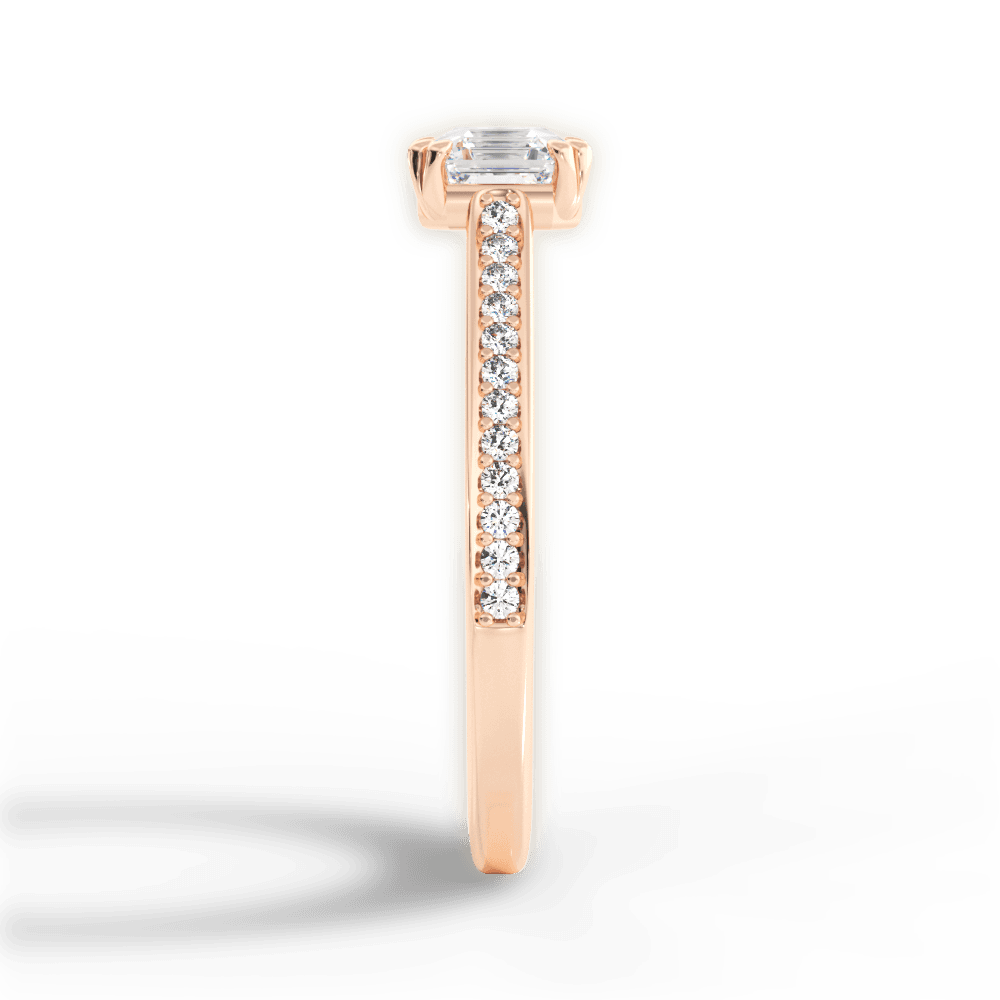 Denise Asscher Cut Lab Grown Diamond 18Kt Rose Gold Engagement Ring - View 4