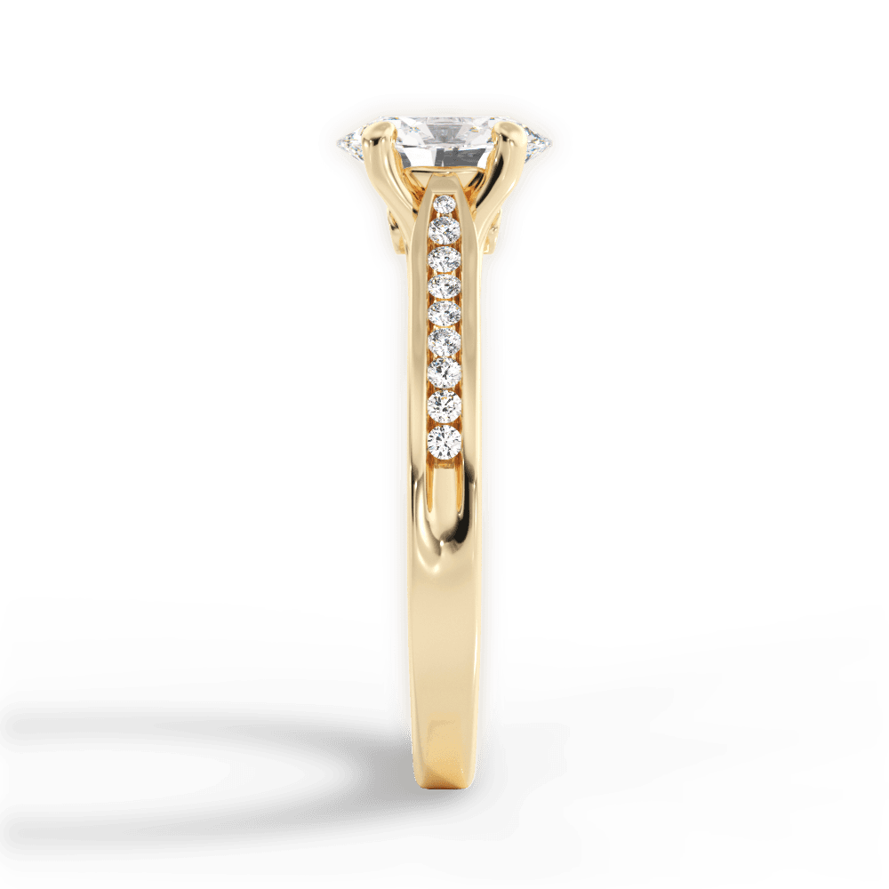 Elena Oval Cut Lab Grown Diamond 18Kt Yellow Gold Engagement Ring - View 3