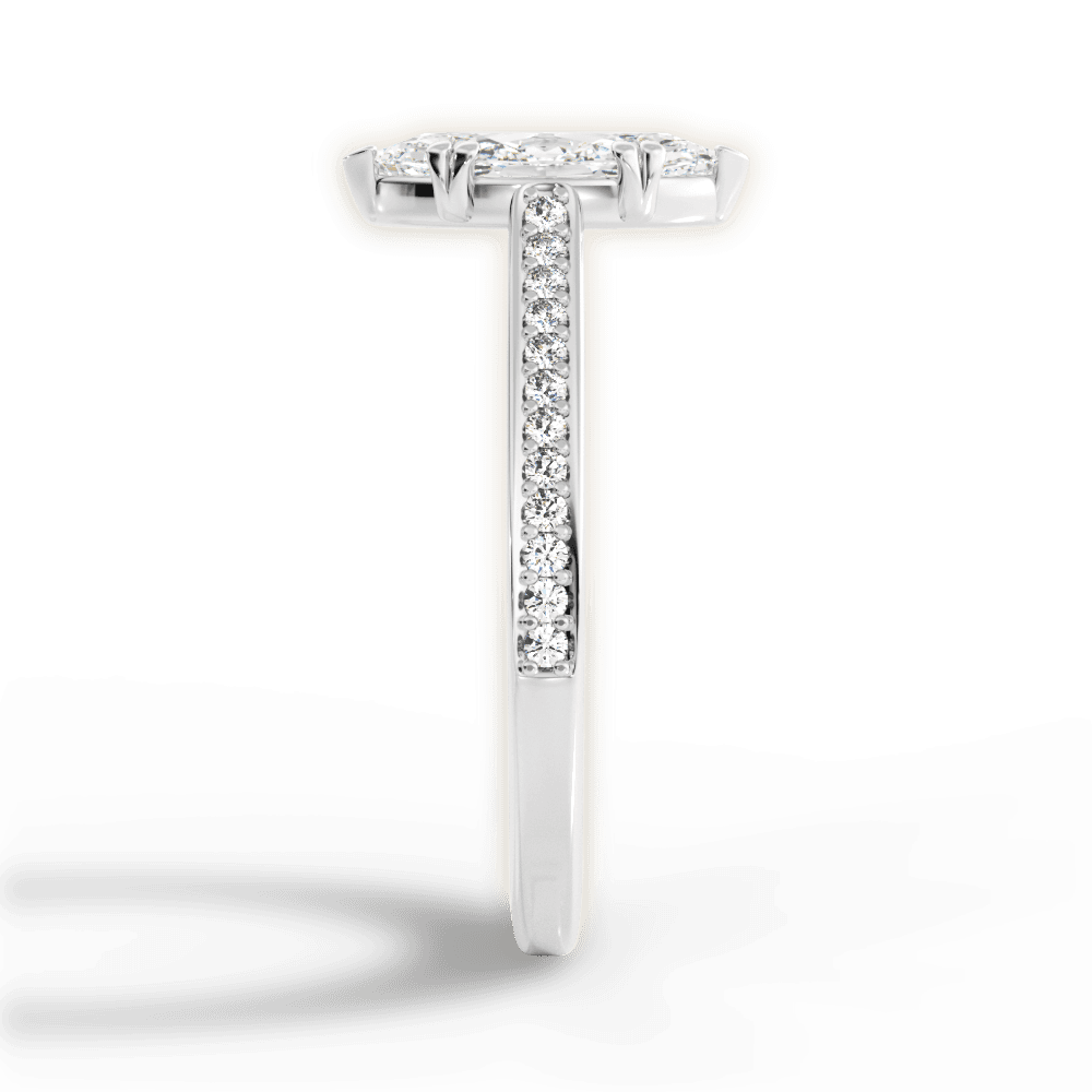 Denise Marquise Cut Lab Grown Diamond 18Kt White Gold Engagement Ring - View 4
