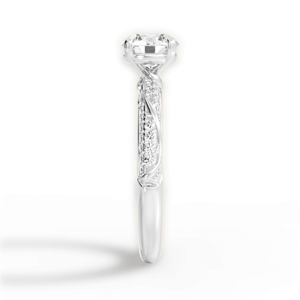 Gloria Round Cut Lab Grown Diamond 14Kt White Gold Engagement Ring - View 2
